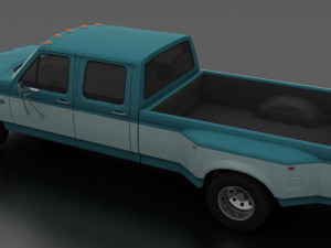 f-350 pickup 1992 crewcab drw Modèle 3D
