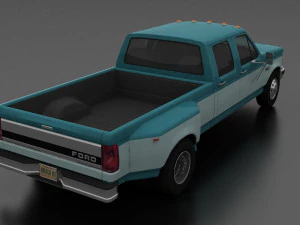 f-350 pickup 1992 crewcab drw 3D Model