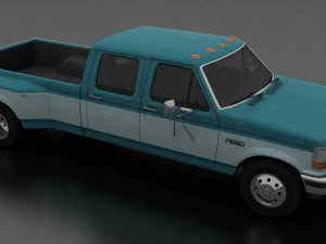 f-350 pickup 1992 crewcab drw 3D Model