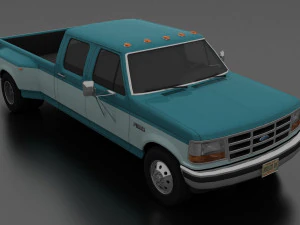 f-350 pickup 1992 crewcab drw 3D Model