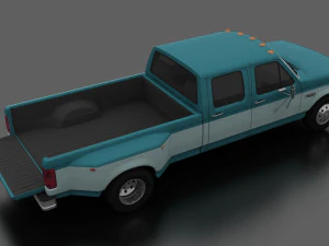 f-350 pickup 1992 crewcab drw 3D Model