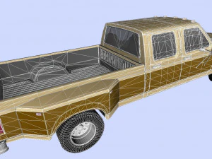f-350 pickup 1992 crewcab drw 3D Model