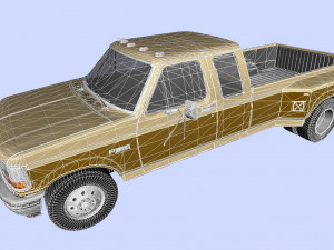 f-350 pickup 1992 supercab drw 3D मॉडल