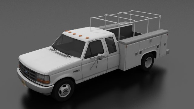 f-350 1992 drw supercab service utility truck 3D Model .c4d .max .obj .3ds .fbx .stl .blend
