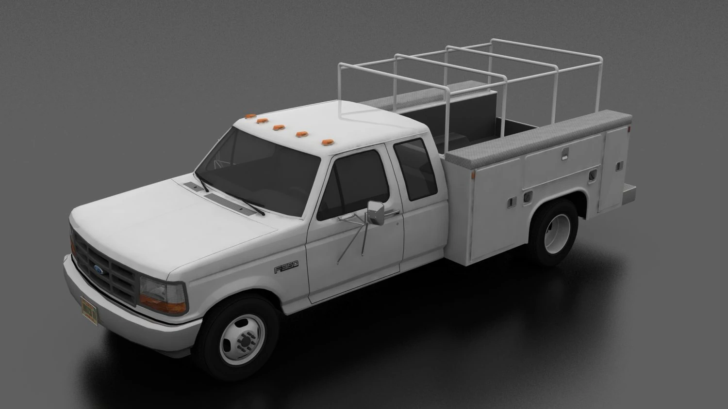 f-350 1992 drw supercab service utility truck 3D Model .c4d .max .obj .3ds .fbx .stl .blend 