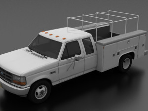 f-350 1992 drw supercab service utility truck 3D मॉडल