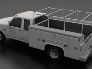 f-350 1992 drw supercab service utility truck 3D Model