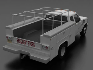 f-350 1992 drw supercab service utility truck 3D Model