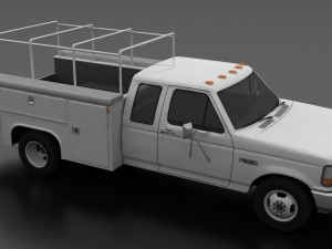 f-350 1992 drw supercab service utility truck Model 3D