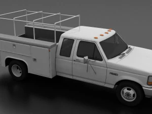 f-350 1992 drw supercab service utility truck 3D Model