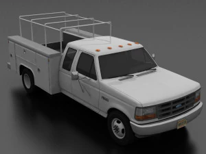f-350 1992 drw supercab service utility truck 3D Model