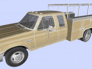 f-350 1992 drw supercab service utility truck Model 3D