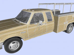 f-350 1992 drw supercab service utility truck 3D Model