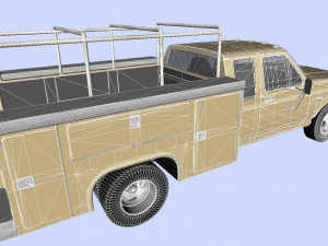 f-350 1992 drw supercab service utility truck Model 3D