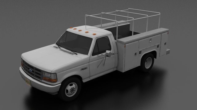 f-350 1992 drw regular cab service utility truck 3Dモデル .c4d .max .obj .3ds .fbx .stl .blend 