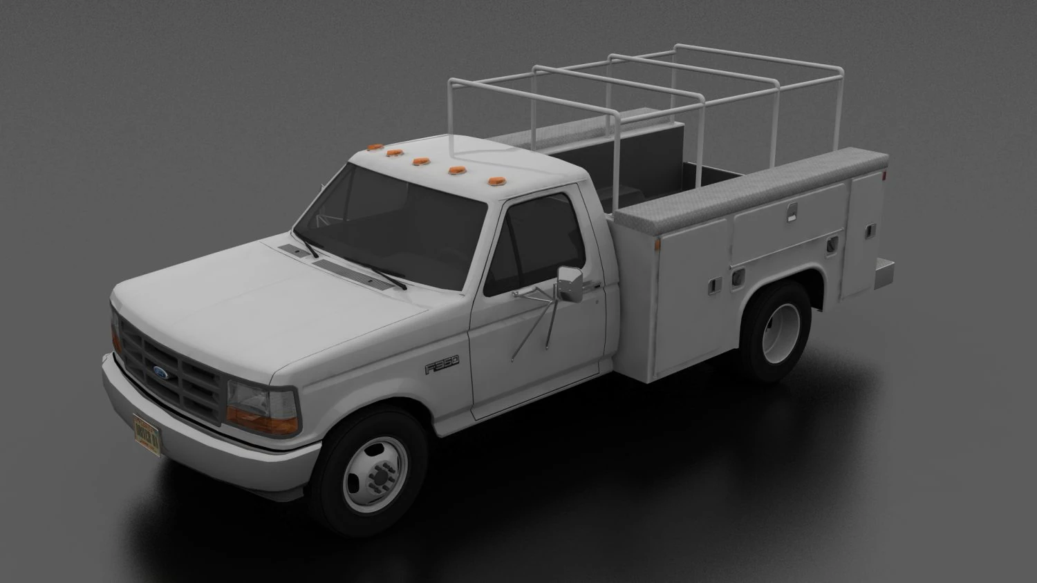f-350 1992 drw regular cab service utility truck 3D Model .c4d .max .obj .3ds .fbx .stl .blend 