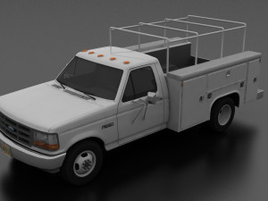 f-350 1992 drw regular cab service utility truck 3Dモデル