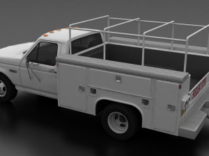 f-350 1992 drw regular cab service utility truck 3Dモデル