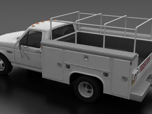 f-350 1992 drw regular cab service utility truck 3D Model