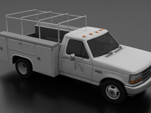 f-350 1992 drw regular cab service utility truck 3Dモデル