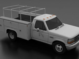 f-350 1992 drw regular cab service utility truck 3D Model
