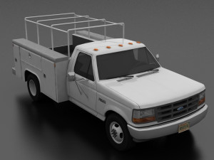 f-350 1992 drw regular cab service utility truck 3Dモデル