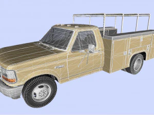f-350 1992 drw regular cab service utility truck 3D Model