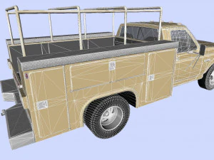 f-350 1992 drw regular cab service utility truck 3D Model