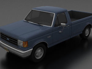 f-150 custom pickup regular cab 1987 3D Model