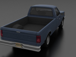 f-150 custom pickup regular cab 1987 3D 模型