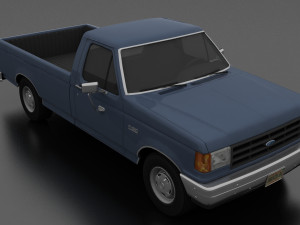 f-150 custom pickup regular cab 1987 3D 模型