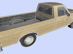 f-150 custom pickup regular cab 1987 3D Model