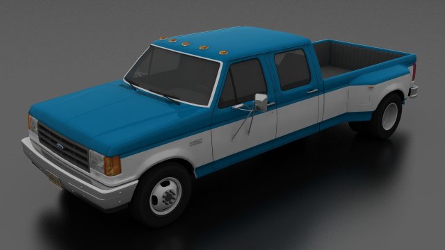 f-350 xl pickup drw crewcab 1987 3D Модель .c4d .max .obj .3ds .fbx .stl .blend 