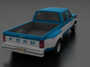 f-350 xl pickup drw crewcab 1987 3D Model