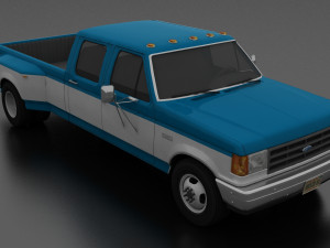 f-350 xl pickup drw crewcab 1987 3D Модель