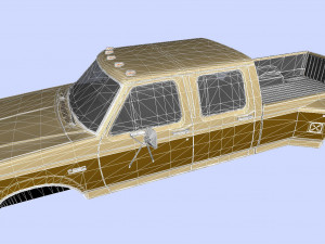 f-350 xl pickup drw crewcab 1987 3D Модель