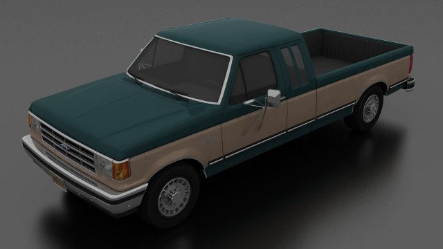 f-250 xlt lariat pickup supercab 1987 3D 模型 .c4d .max .obj .3ds .fbx .stl .blend 
