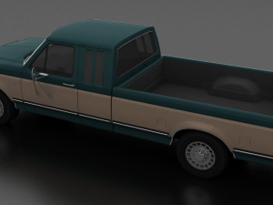 f-250 xlt lariat pickup supercab 1987 3D 模型