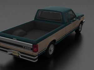 f-250 xlt lariat pickup supercab 1987 3D 模型