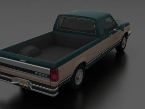 f-250 xlt lariat pickup supercab 1987 3D Model