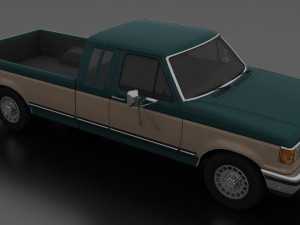 f-250 xlt lariat pickup supercab 1987 3D 模型