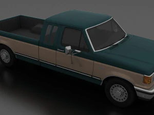 f-250 xlt lariat pickup supercab 1987 3D Model