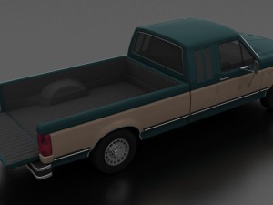 f-250 xlt lariat pickup supercab 1987 3D 模型