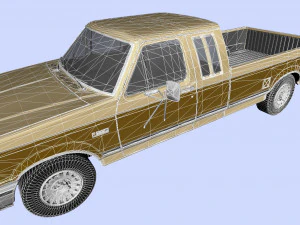 f-250 xlt lariat pickup supercab 1987 3D Model
