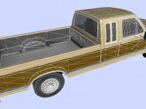f-250 xlt lariat pickup supercab 1987 3D 模型