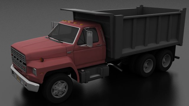 f-800 dump truck tandem axle 1980 3D 模型 .c4d .max .obj .3ds .fbx .stl .blend 
