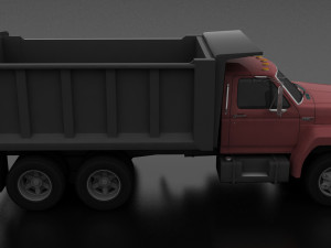 f-800 dump truck tandem axle 1980 3D 模型