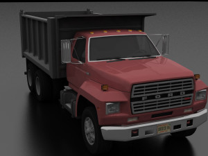 f-800 dump truck tandem axle 1980 3D 模型