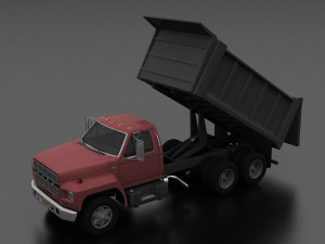 f-800 dump truck tandem axle 1980 3D 模型
