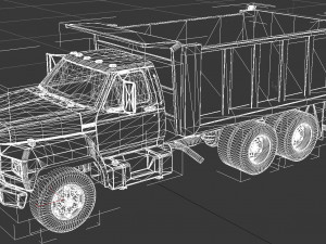 f-800 dump truck tandem axle 1980 3D 模型